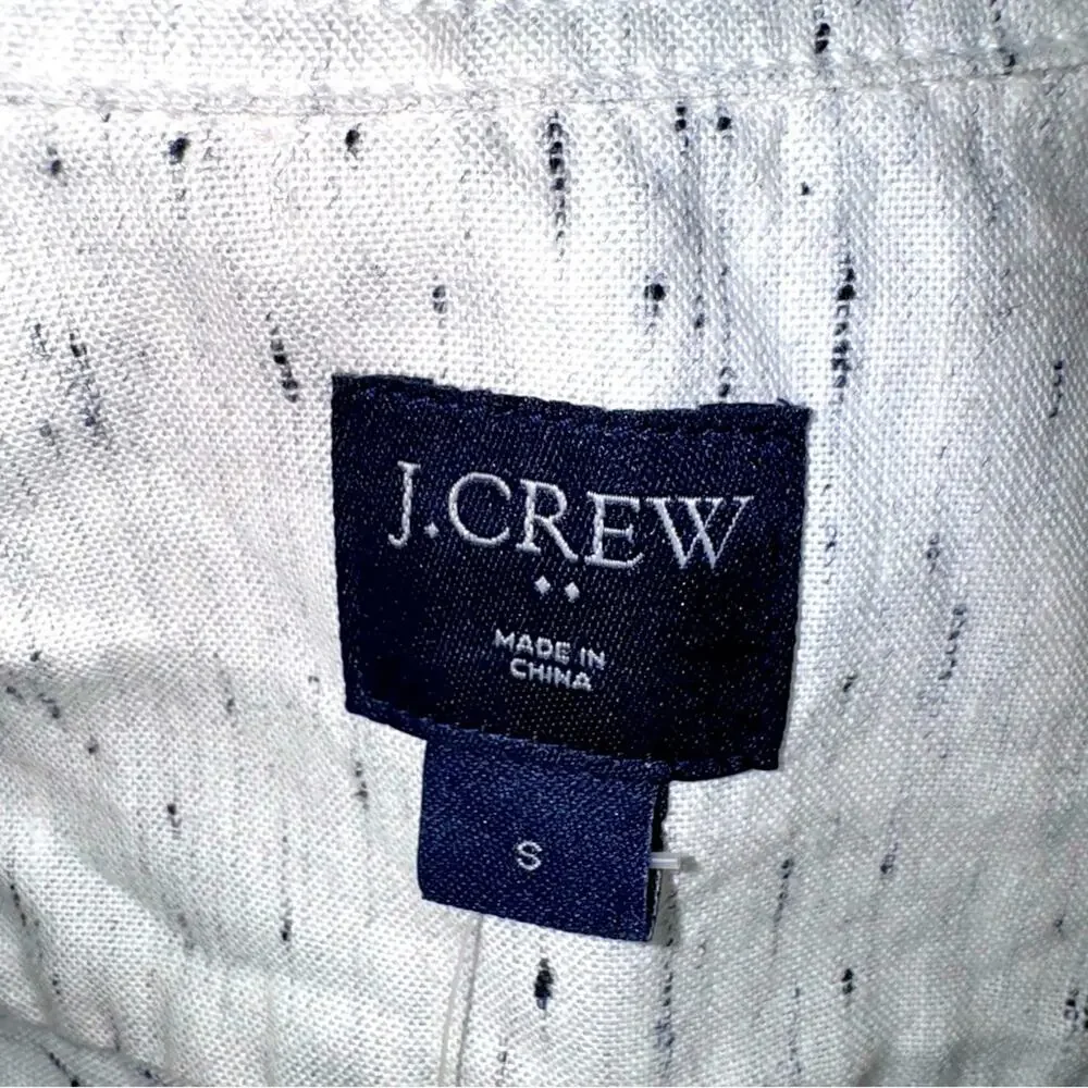 NWT Men’s JCrew Long Sleeve Button Down Shirt Ivory & Black size Small